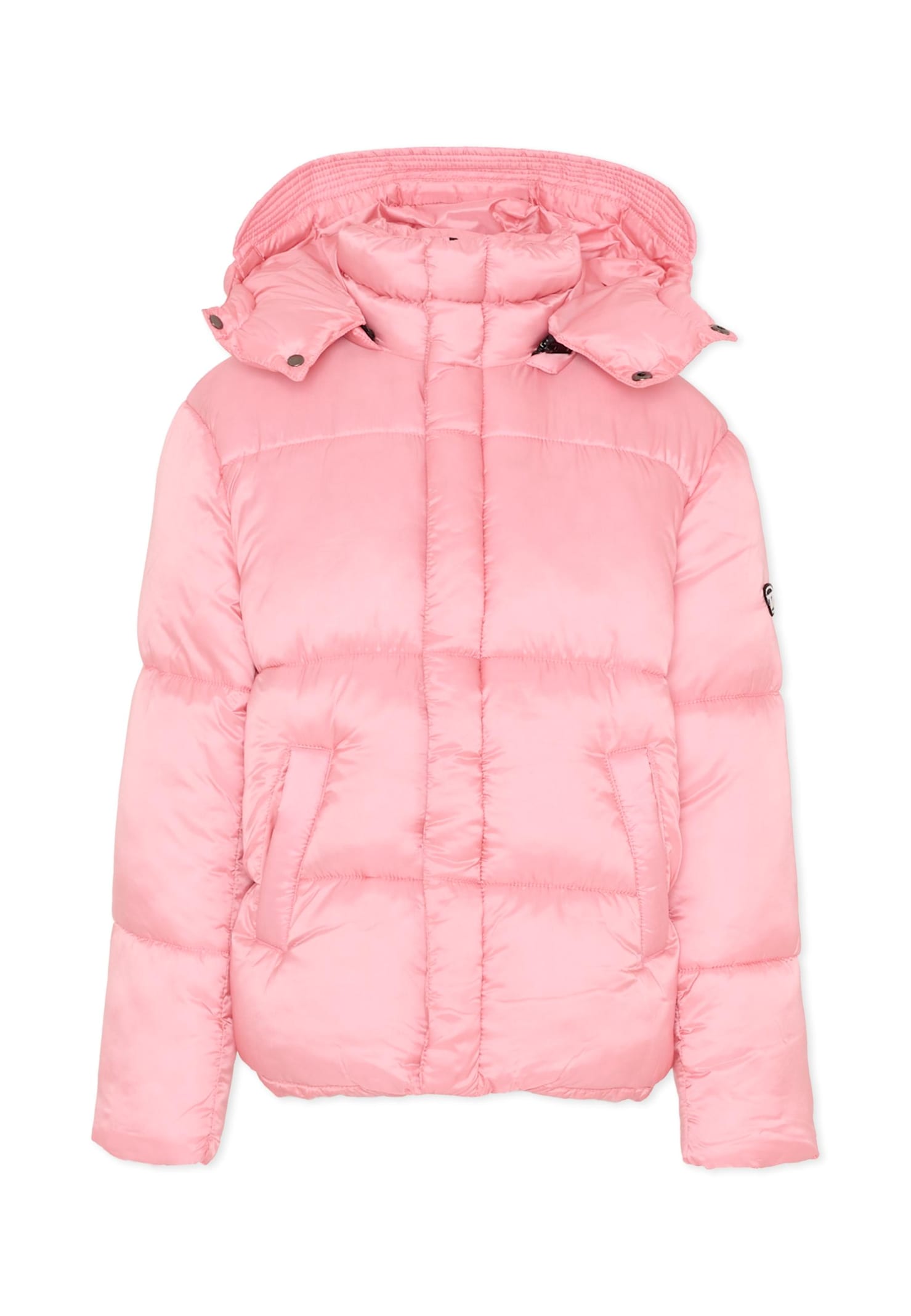 Diesel Pink Down Jacket For Girl With Logo In Pink