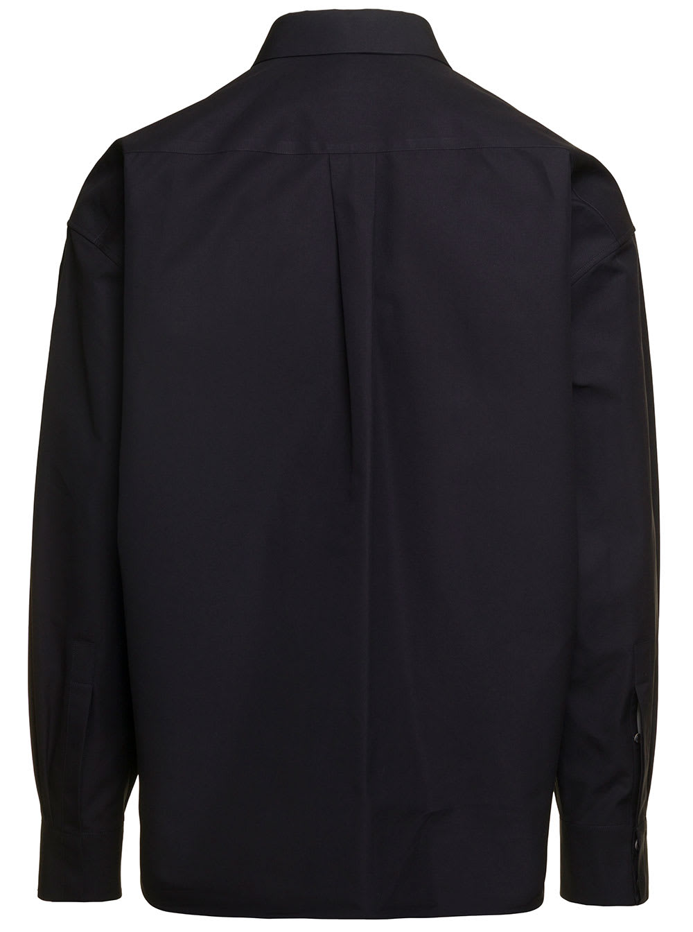 Shop Alexander Mcqueen Black Oversized Shirt With Patch Pockets With Flaps In Cotton Man