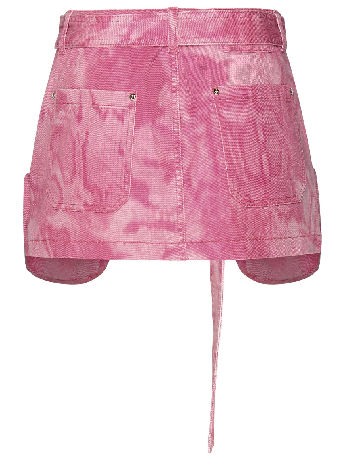 Shop Blumarine Pink Cotton Mini Skirt