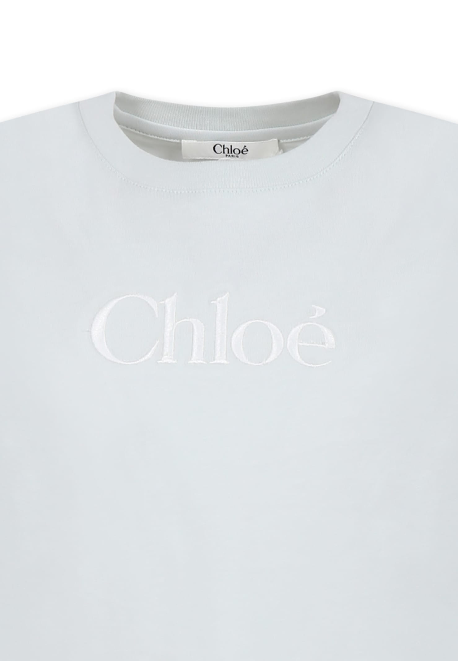 Shop Chloé Green T-shirt For Girl With Logo