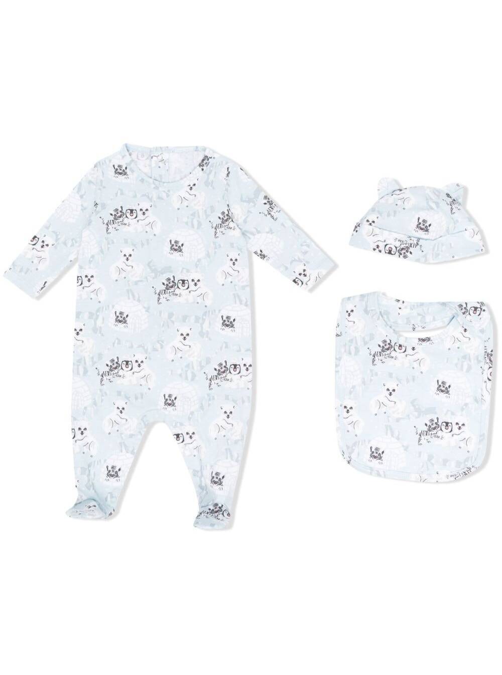 Kenzo Kids Boy Set With Pyjamas Cap And Bib
