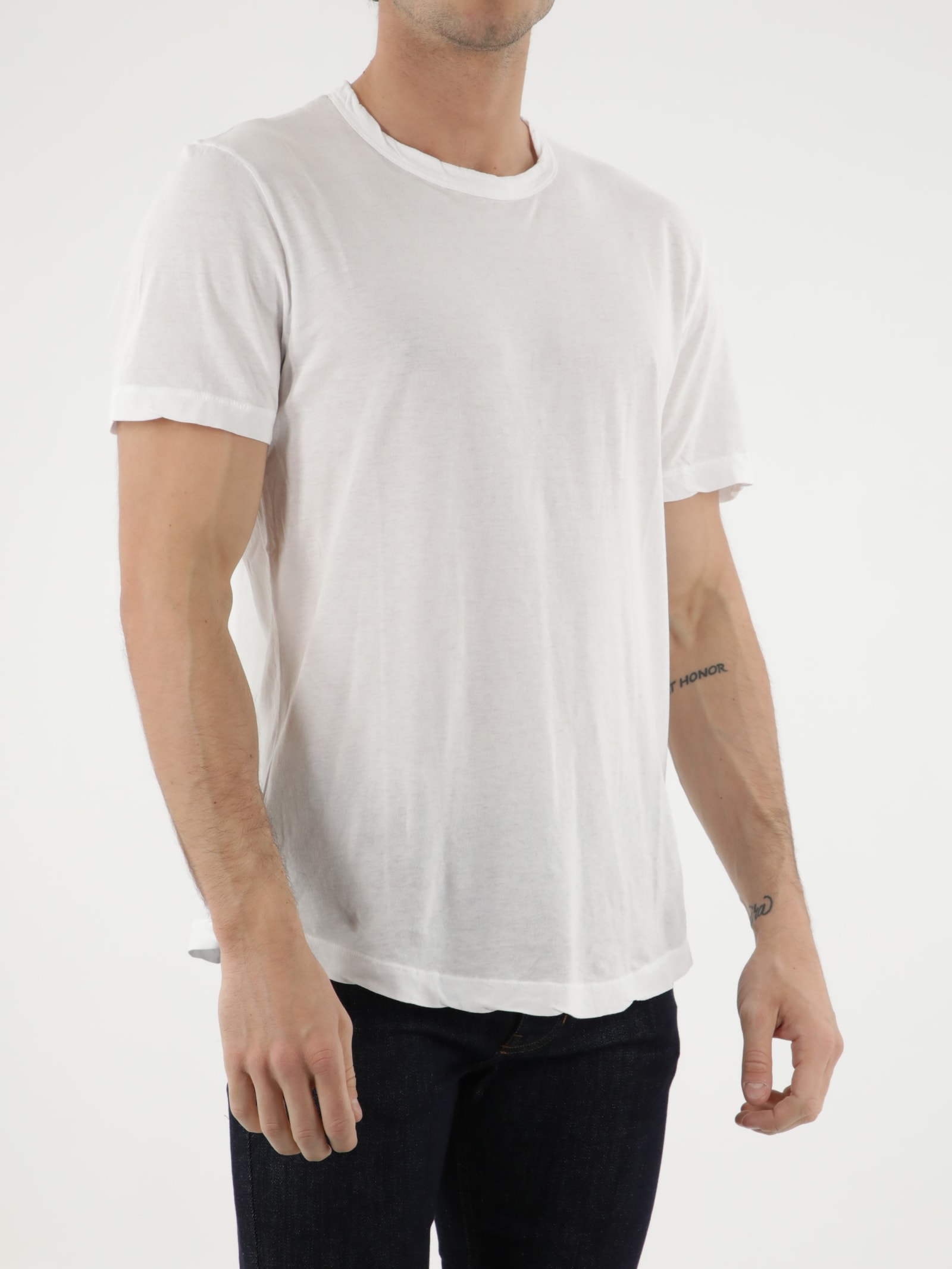 Shop James Perse White Cotton T-shirt