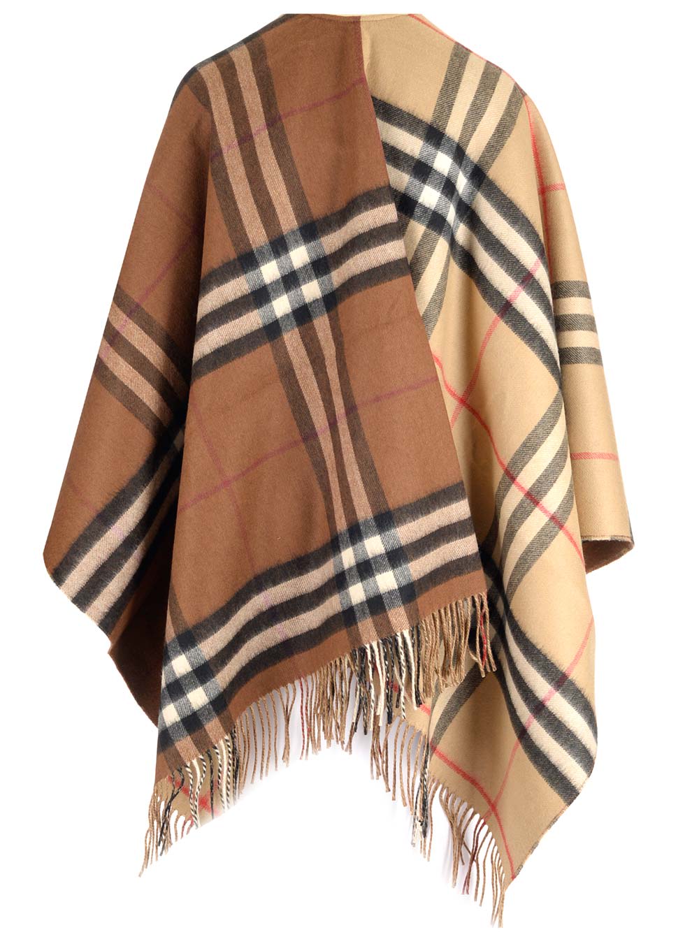 Burberry Wool And Cashmere Cape In Multicolor