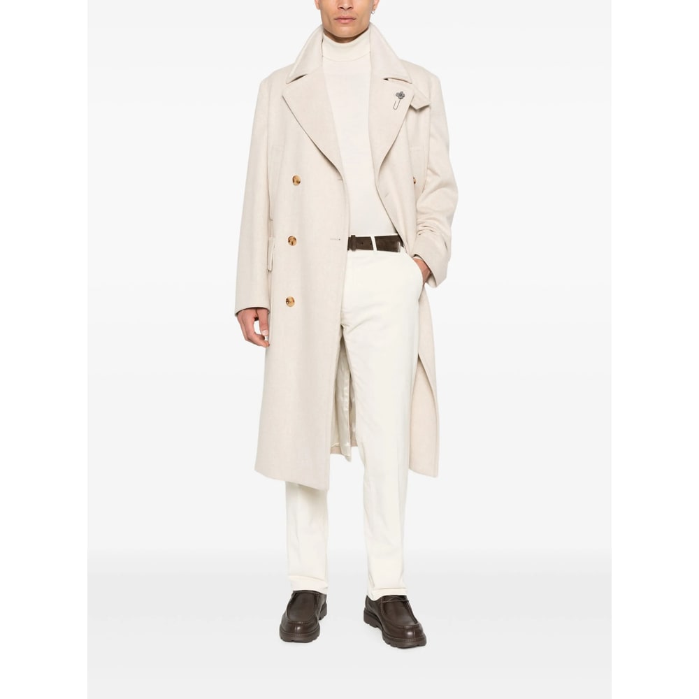 Incotex Trousers With Back Pockets And Belt Loops In Neutral