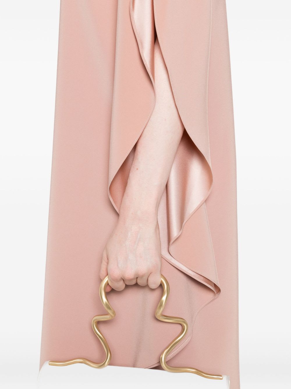 Gianluca Capannolo Crew-neck Split-sleeve Midi Dress In Pink