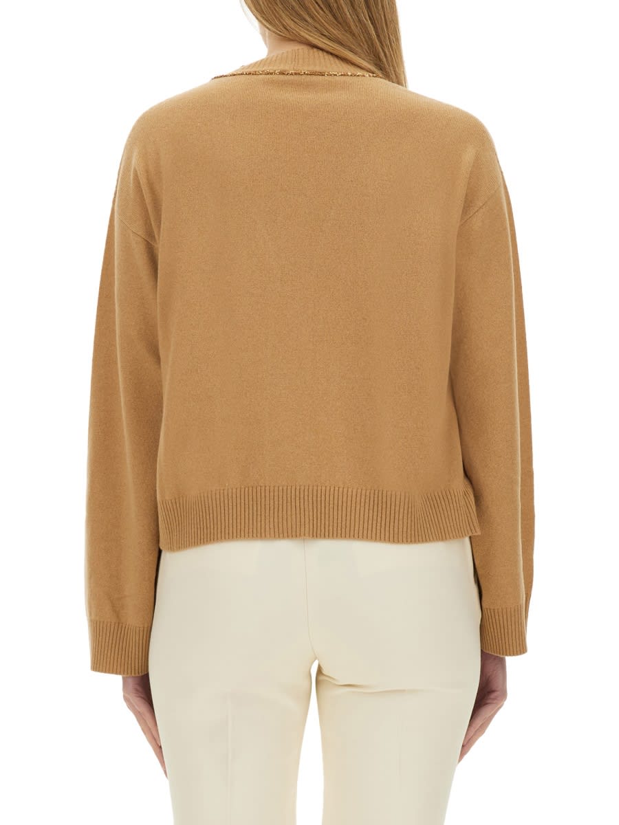 Shop Fabiana Filippi Boxy Cardigan. In Beige