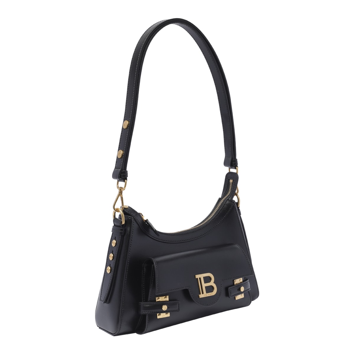 Shop Balmain B-buzz Hobo Bag In Black