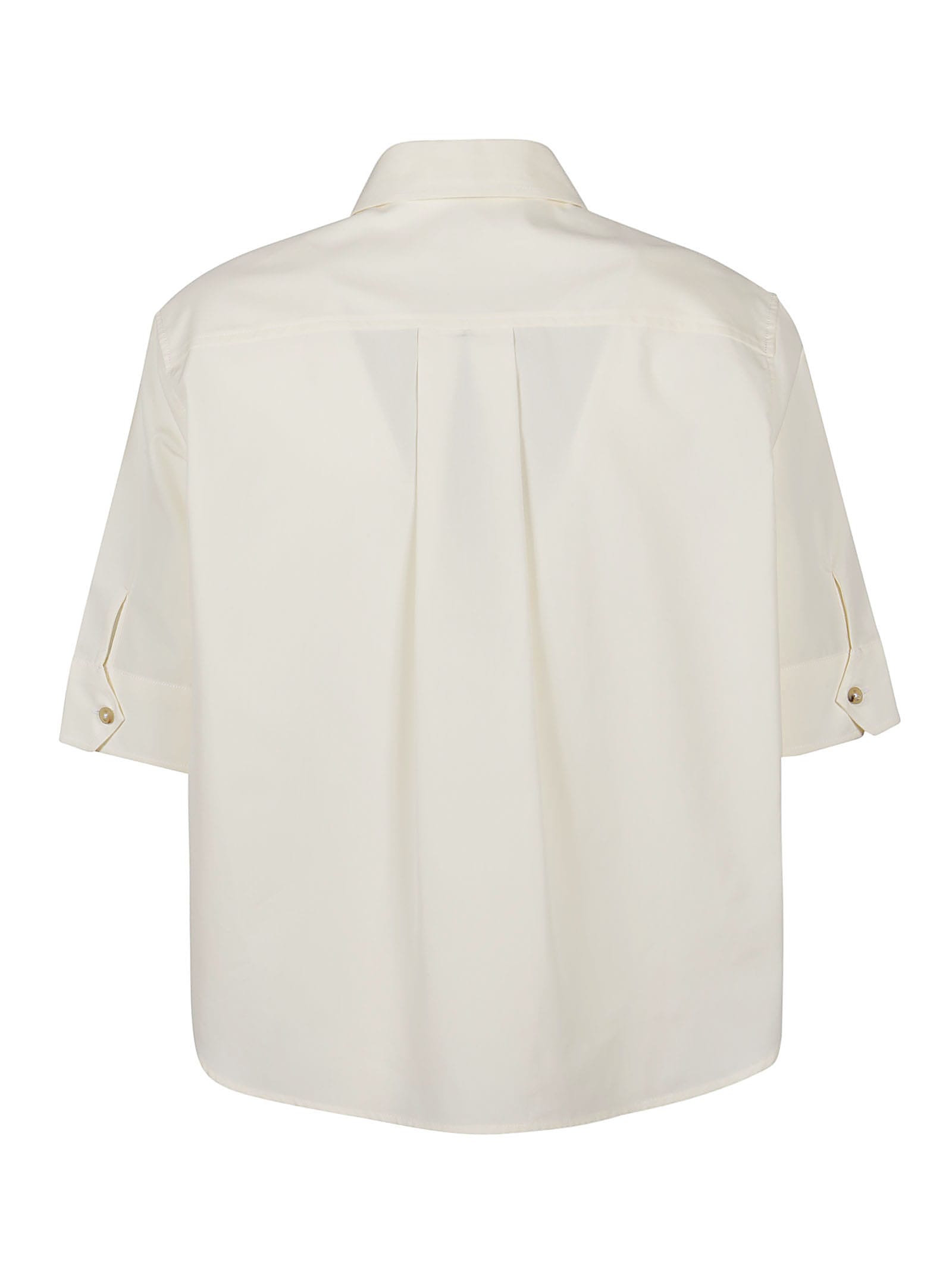 Shop Fay Cropped Short Sleeve Shirt In Mousse