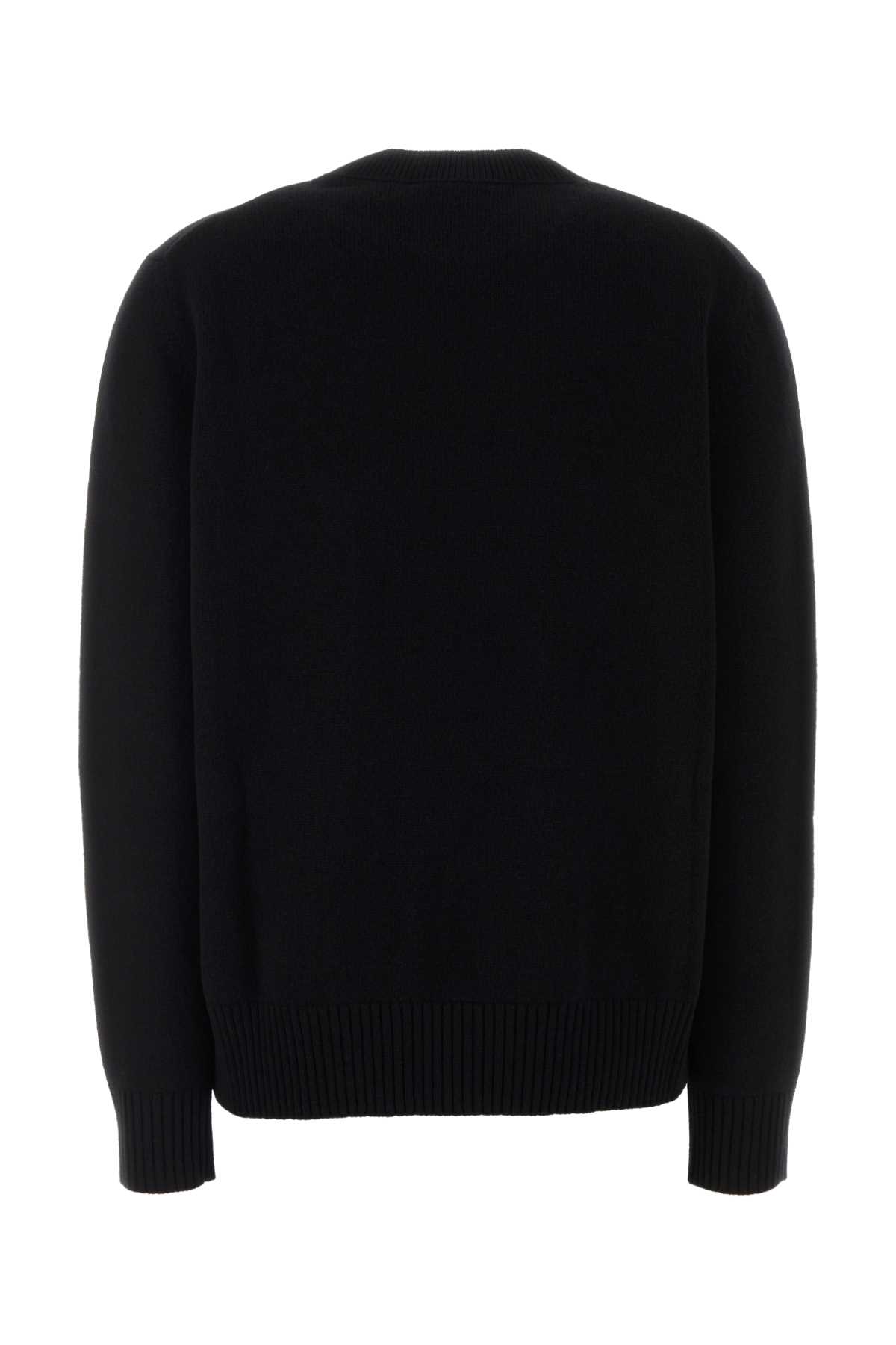 Givenchy Wool Blend Crew Neck Sweater With Ribbed Cuffs And Hem In Black