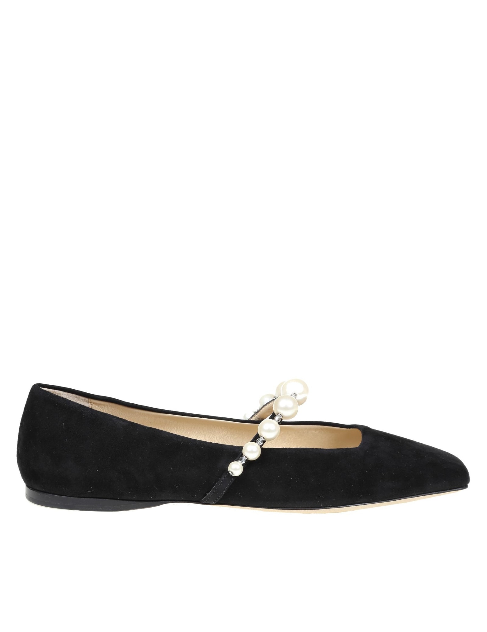 Buy Jimmy Choo Ade Flat In Black Suede online, shop Jimmy Choo shoes with free shipping