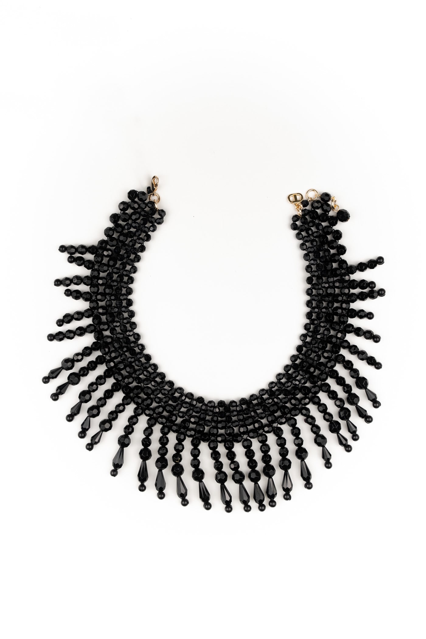Necklace With Black Glass Beads