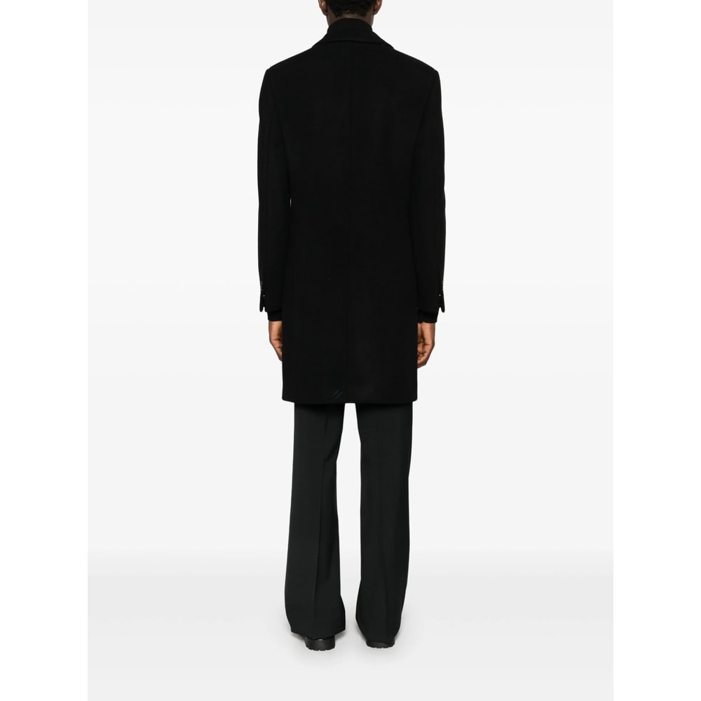 Burberry Single-breasted Wool Coat In Black