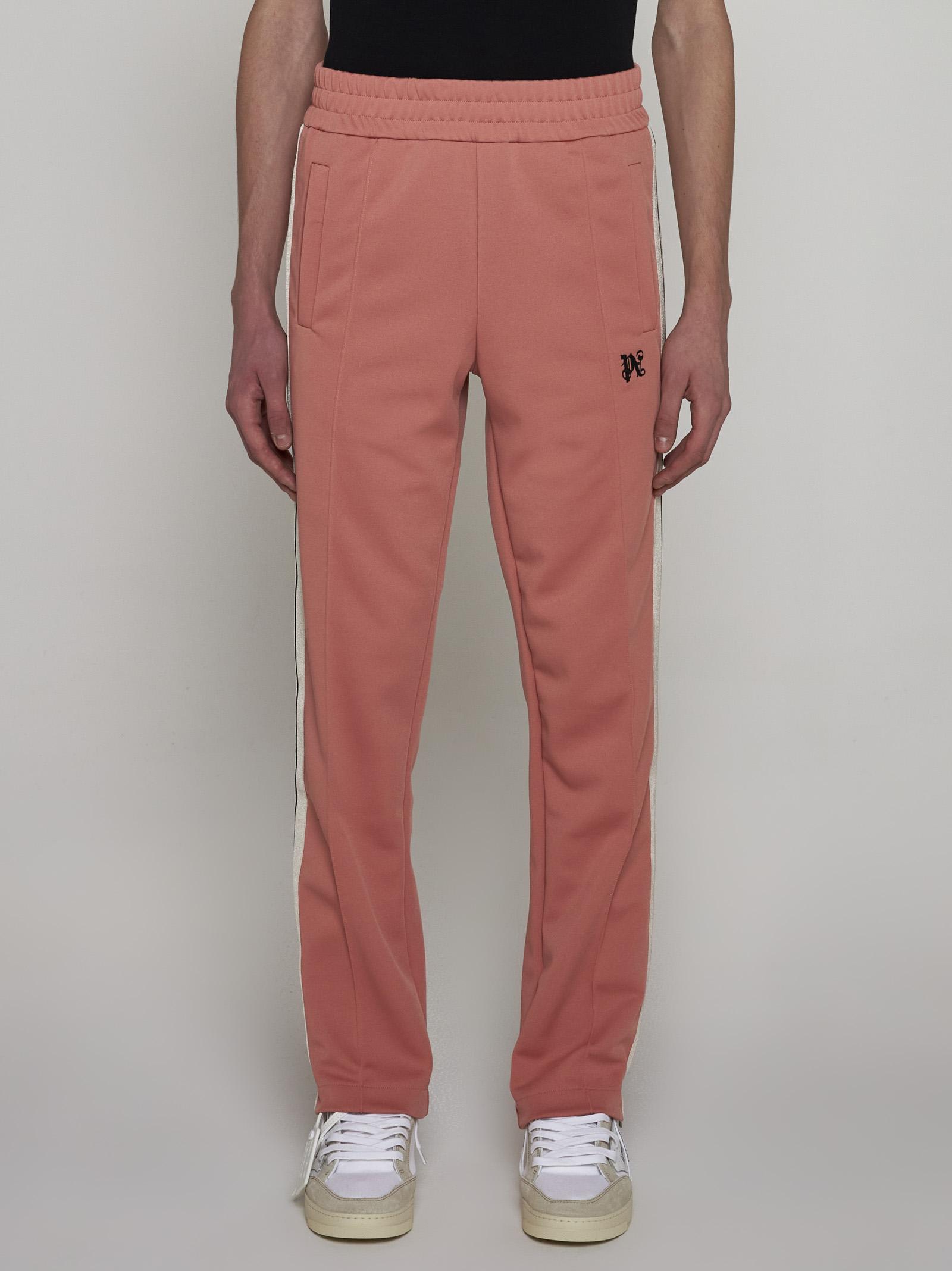 Shop Palm Angels Monogram Jersey Track Pants In Pink