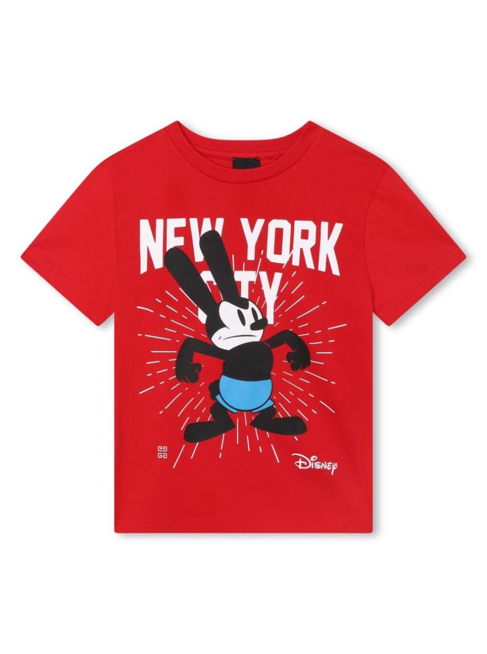 GIVENCHY RED T-SHIRT WITH DISNEY CARTOON PRINT AND LOGO IN COTTON BOY