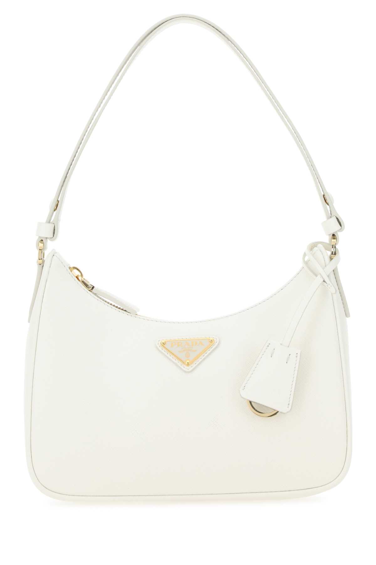 Shop Prada White Leather Mini  Re-edition Shoulder Bag