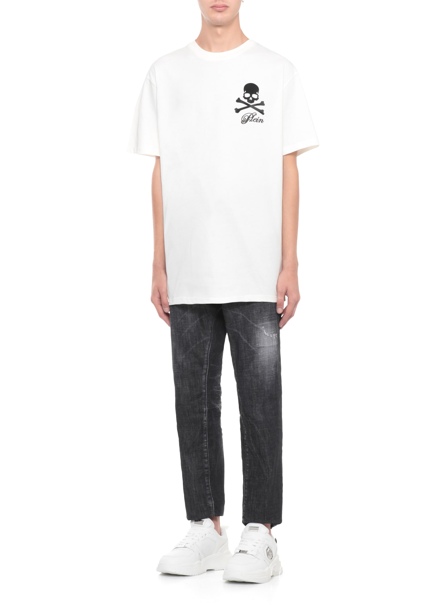 Philipp Plein Skull Bones-print T-shirt In White