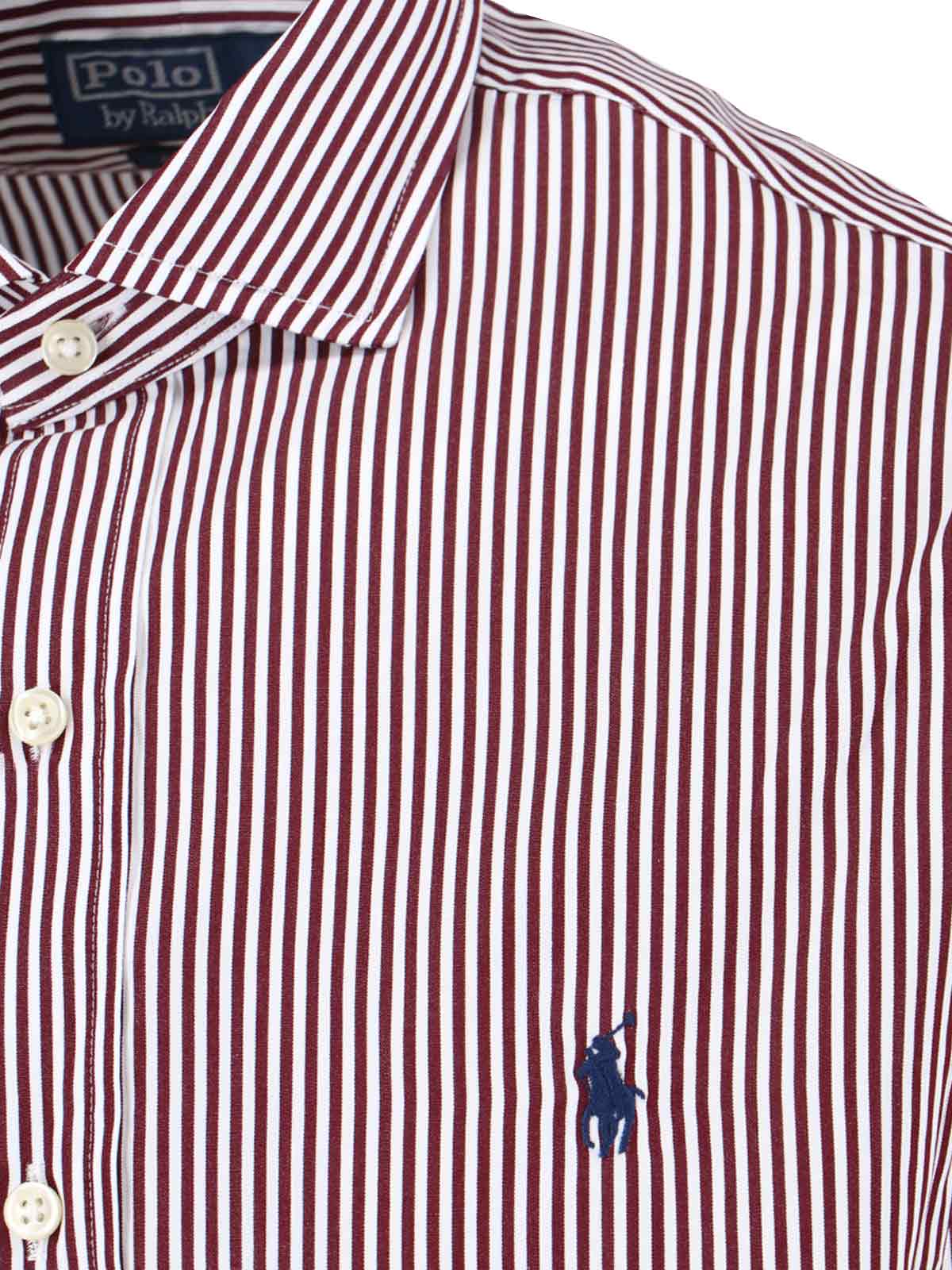 Polo Ralph Lauren Red And White Striped Button-up Shirt In Red