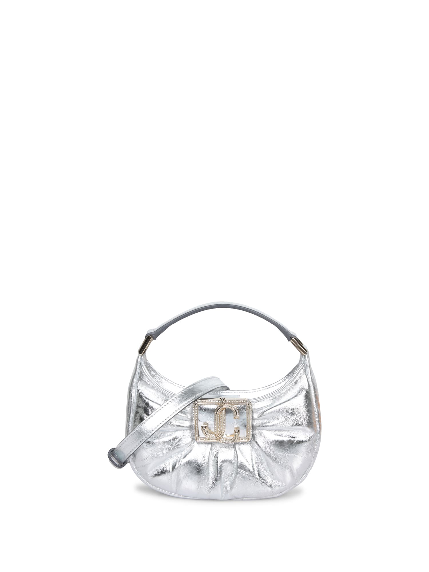 Jimmy Choo Silver Edie Hobo Mini Bag