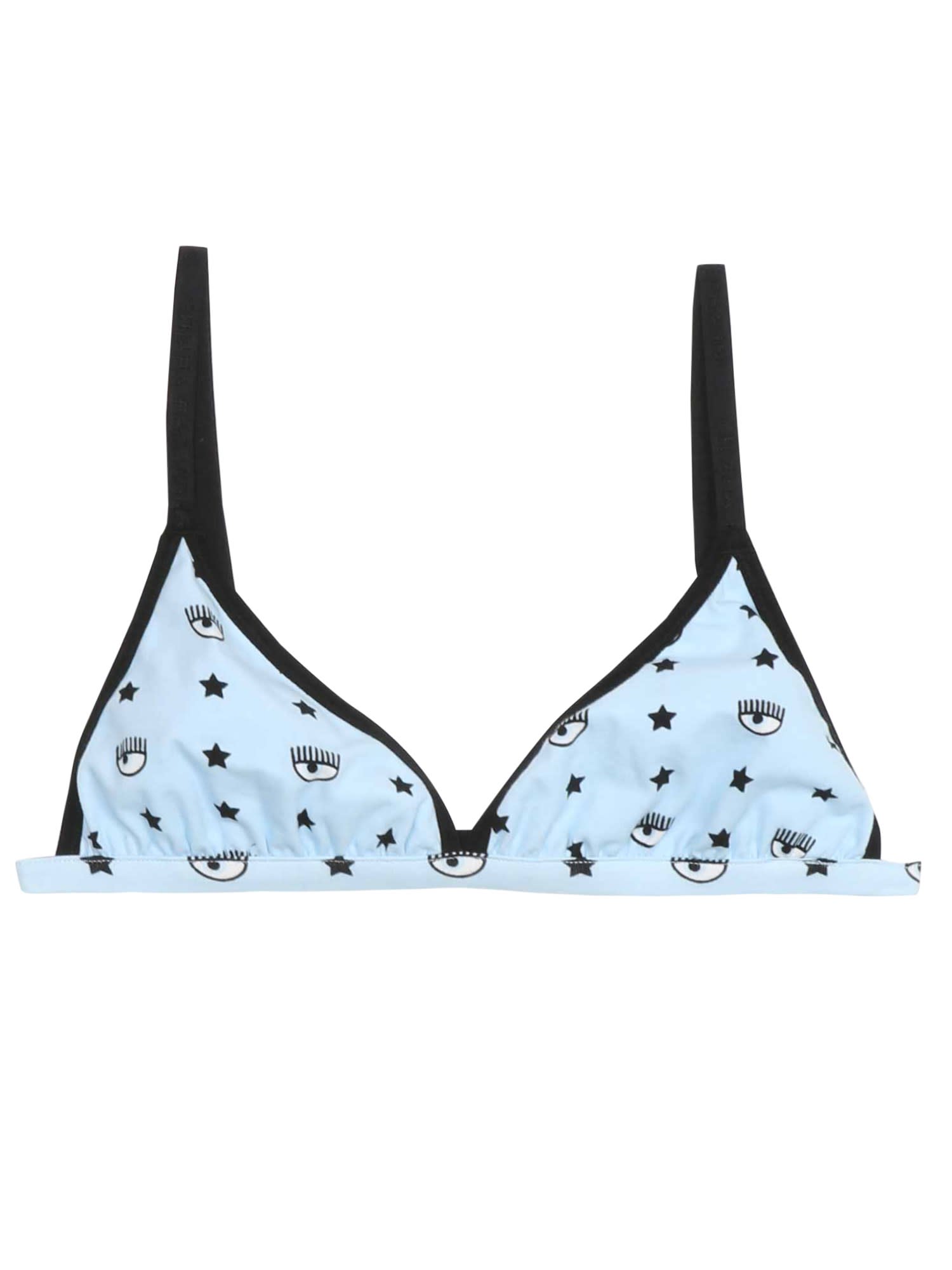 Chiara Ferragni Bralette With Logomasnia In Azzurro