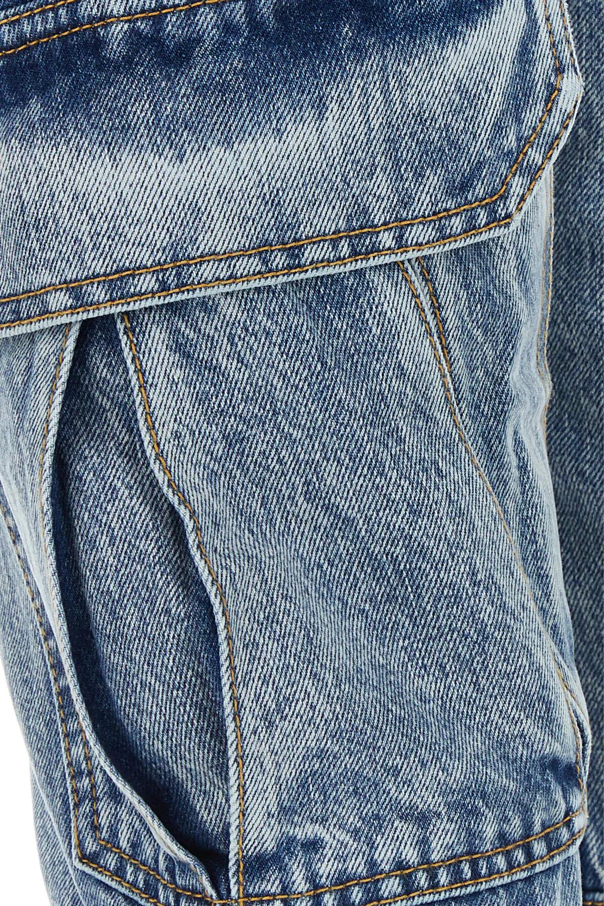 Shop Givenchy Denim Cargo Jeans In Light Denim