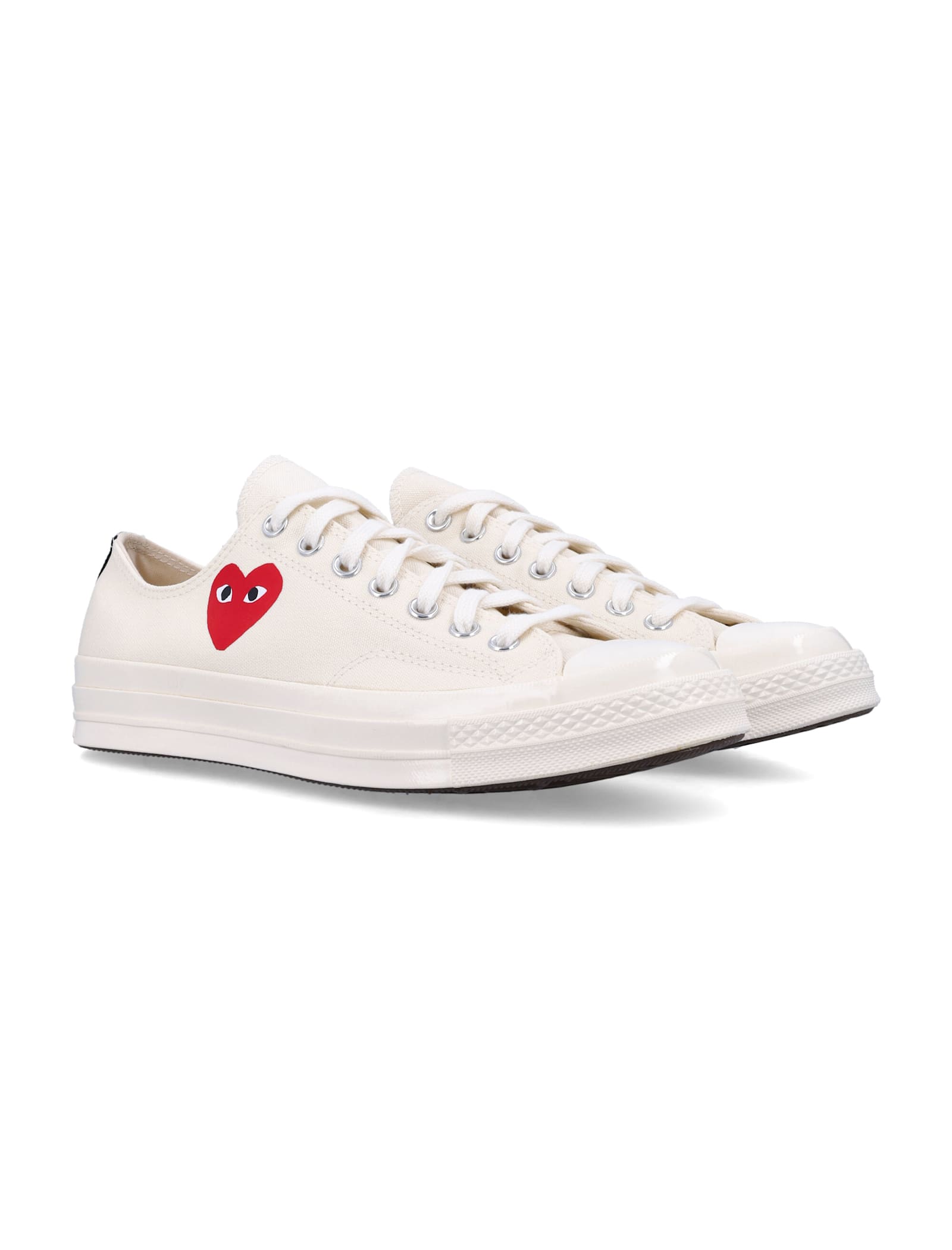 Comme Des Garçons Small Heart Low Top In White