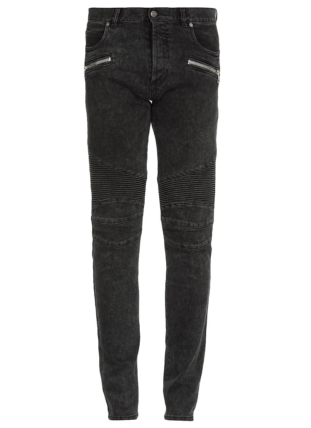 Balmain Zip Detailed Slim Fit Jeans