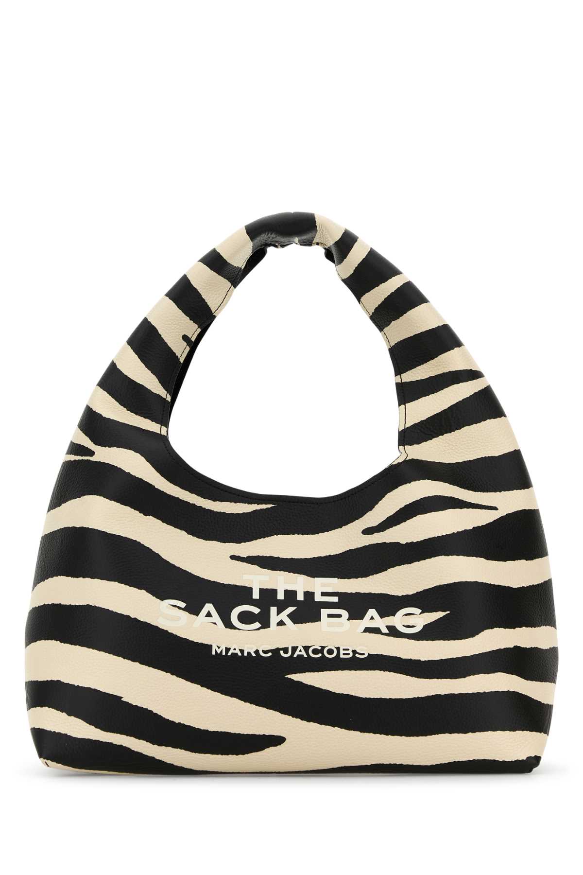 Marc Jacobs Printed Leather The Sack Bag Shopping Bag In Blackwhite