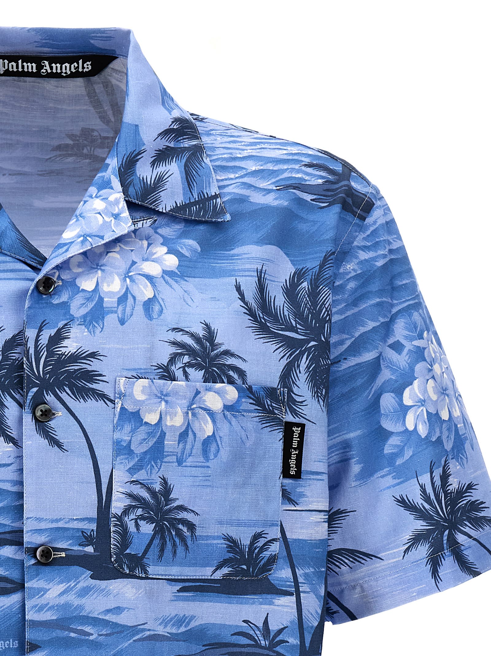 Shop Palm Angels Sunset Shirt In Light Blue