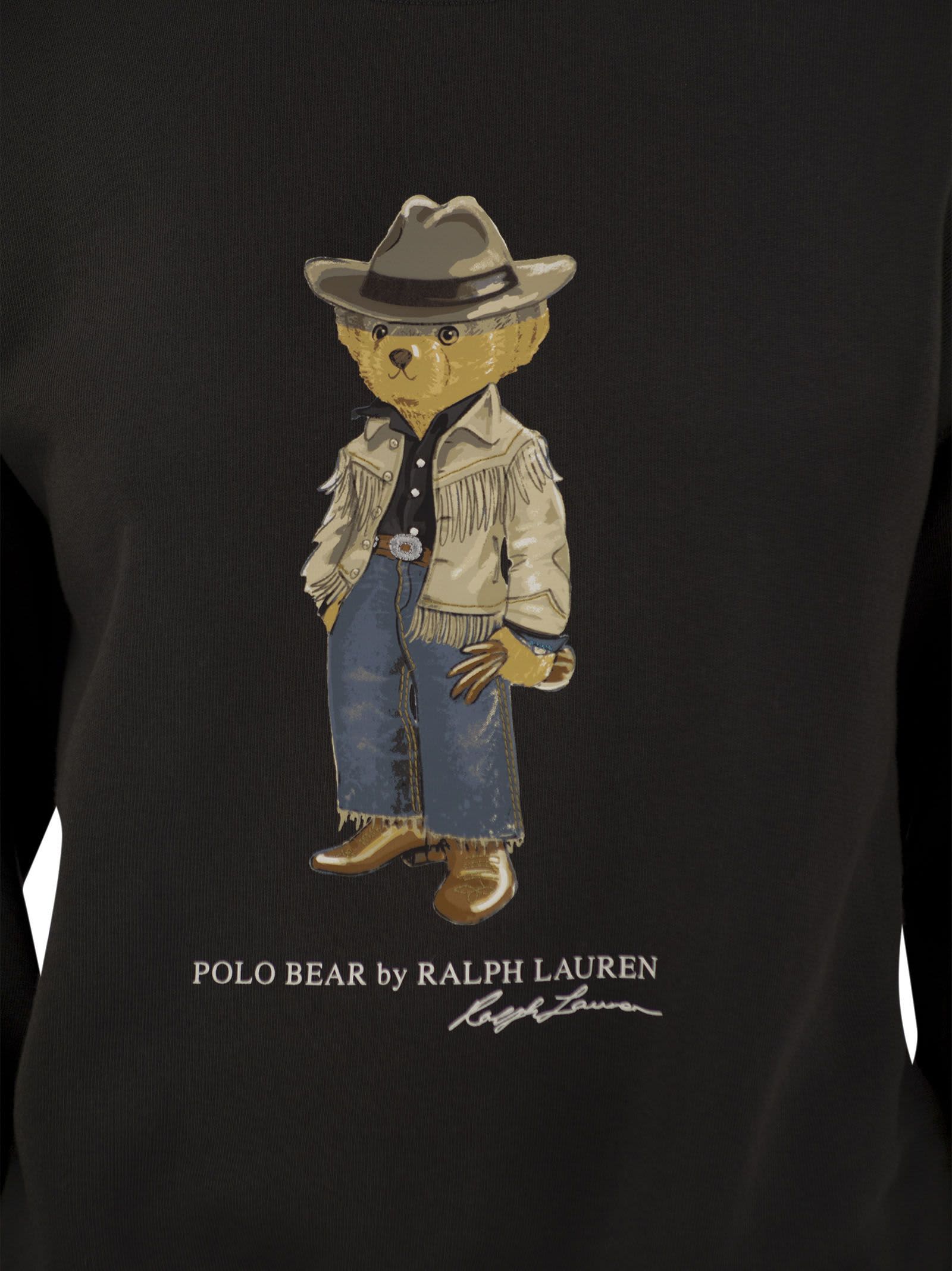 Shop Polo Ralph Lauren Polo Bear Crewneck Sweatshirt In Black