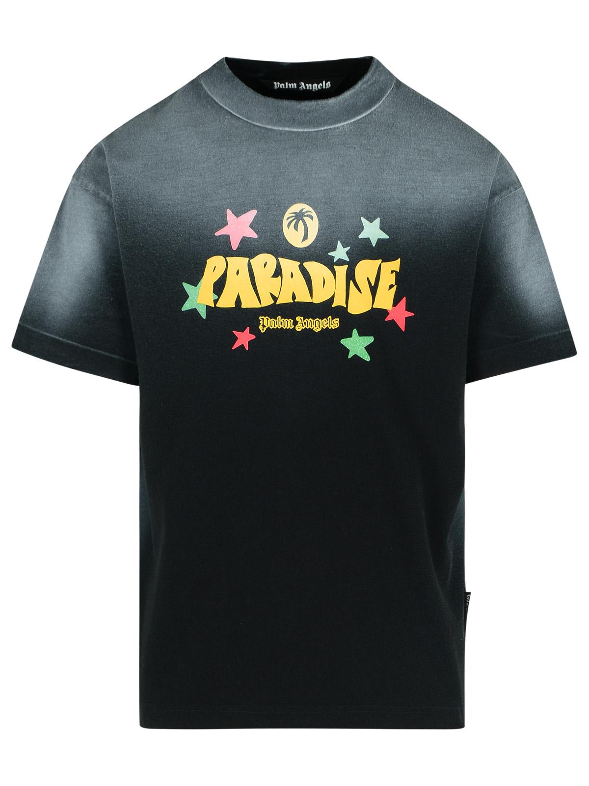 paradise Black Cotton T-shirt