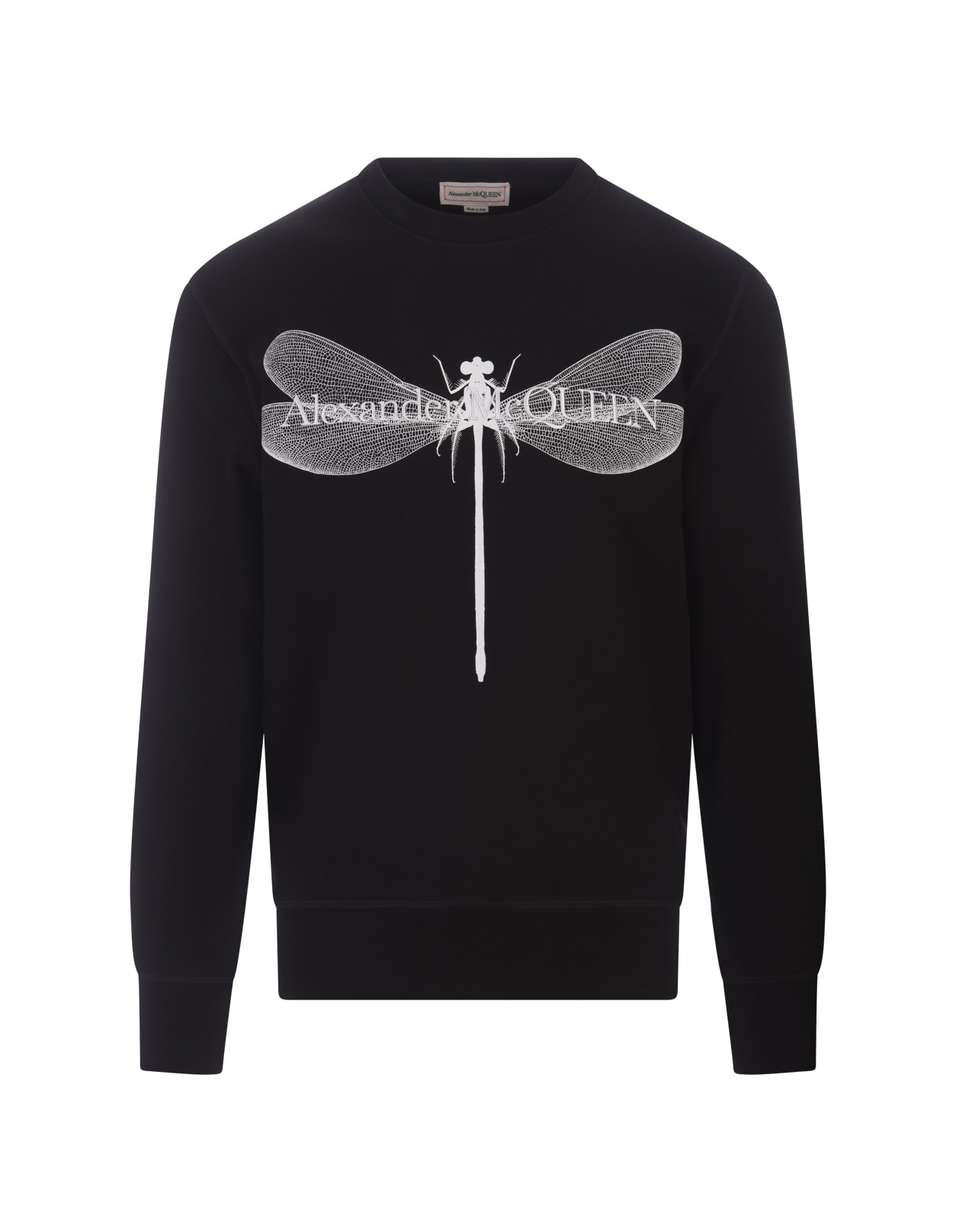 Shop Alexander Mcqueen Black Dragonfly Sweatshirt
