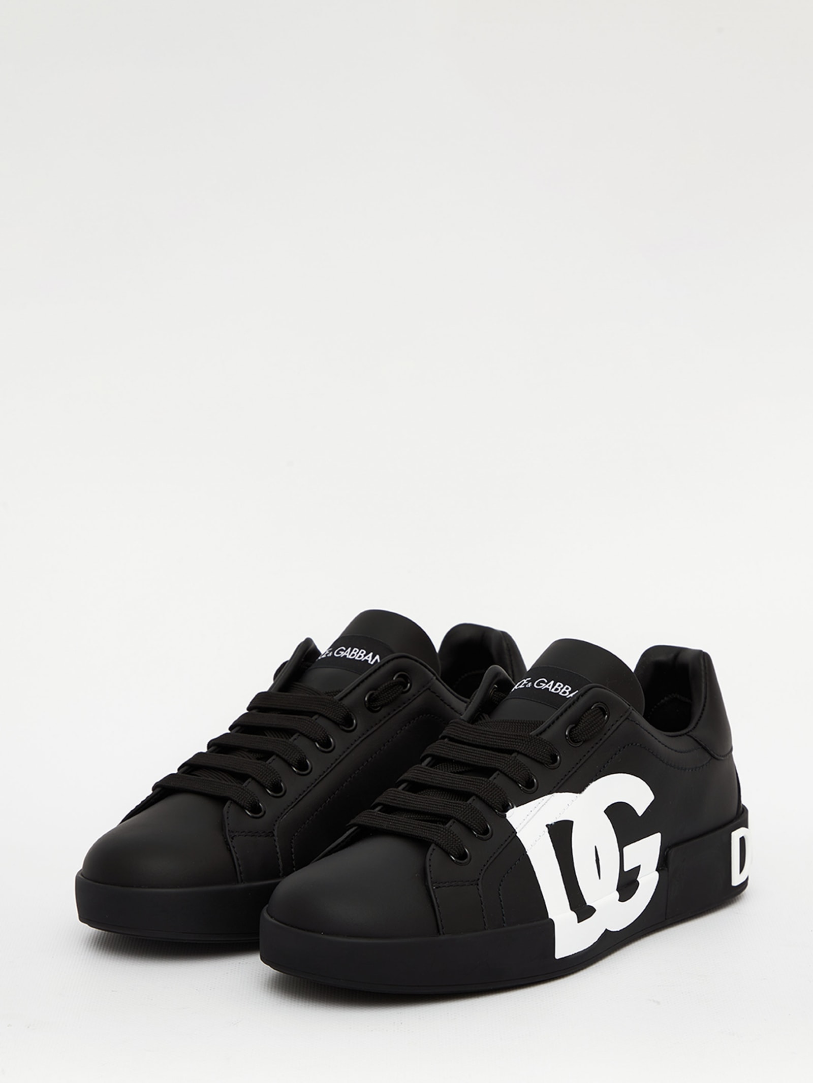 Shop Dolce & Gabbana Portofino Dg Sneakers In Black