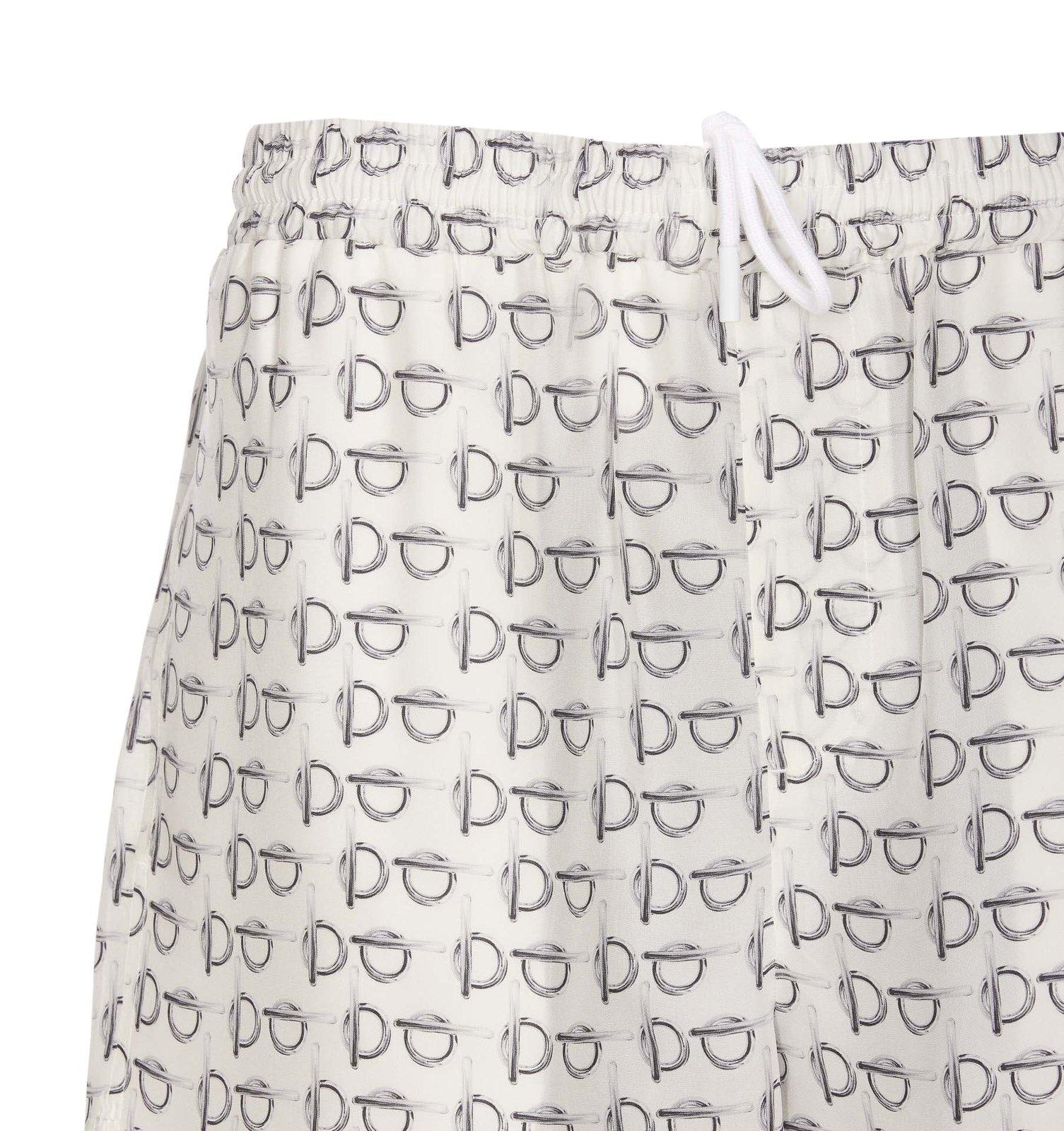 Shop Burberry Drawstring All-over Printed Shorts