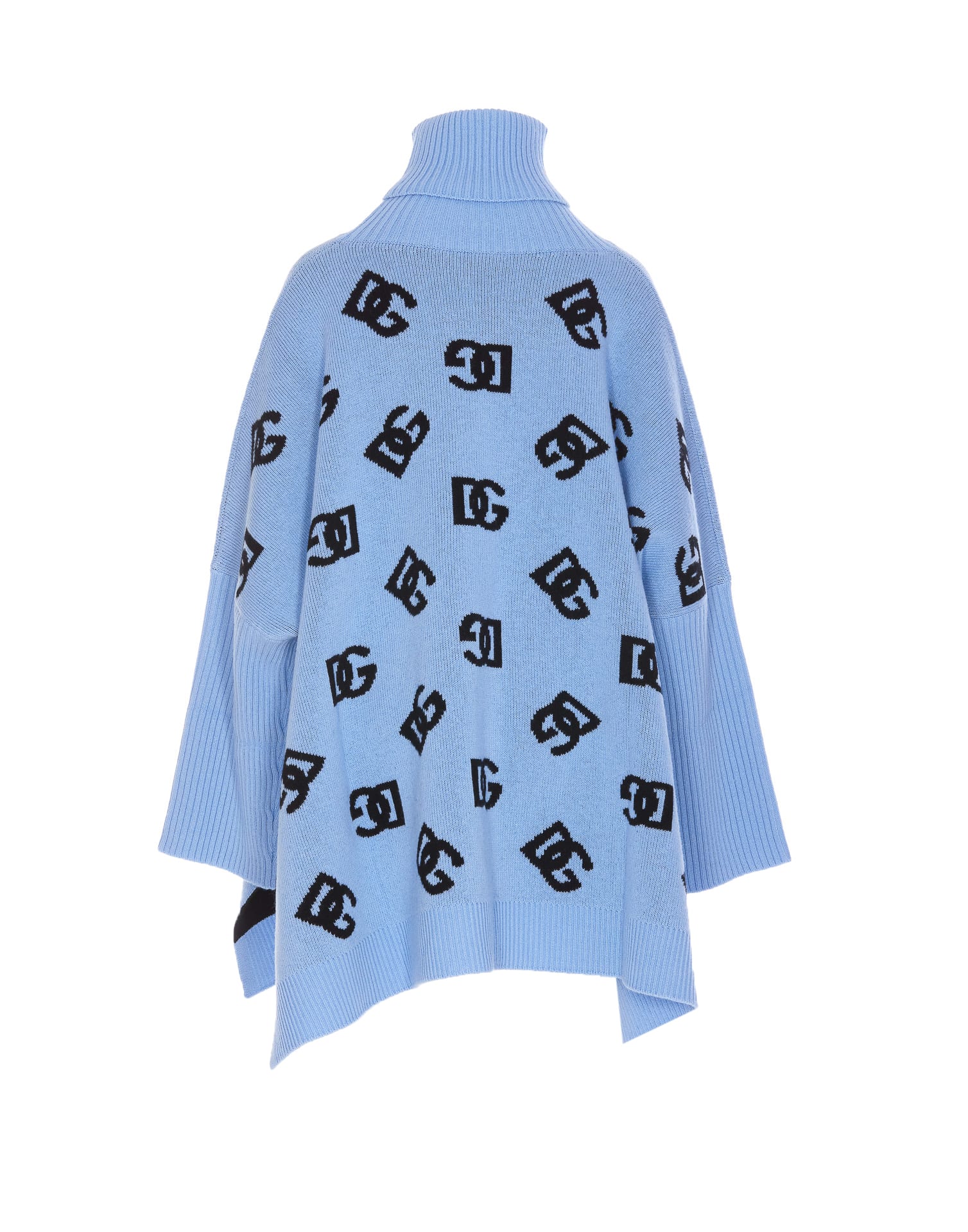 Shop Dolce & Gabbana Dg Logo Poncho In Blue