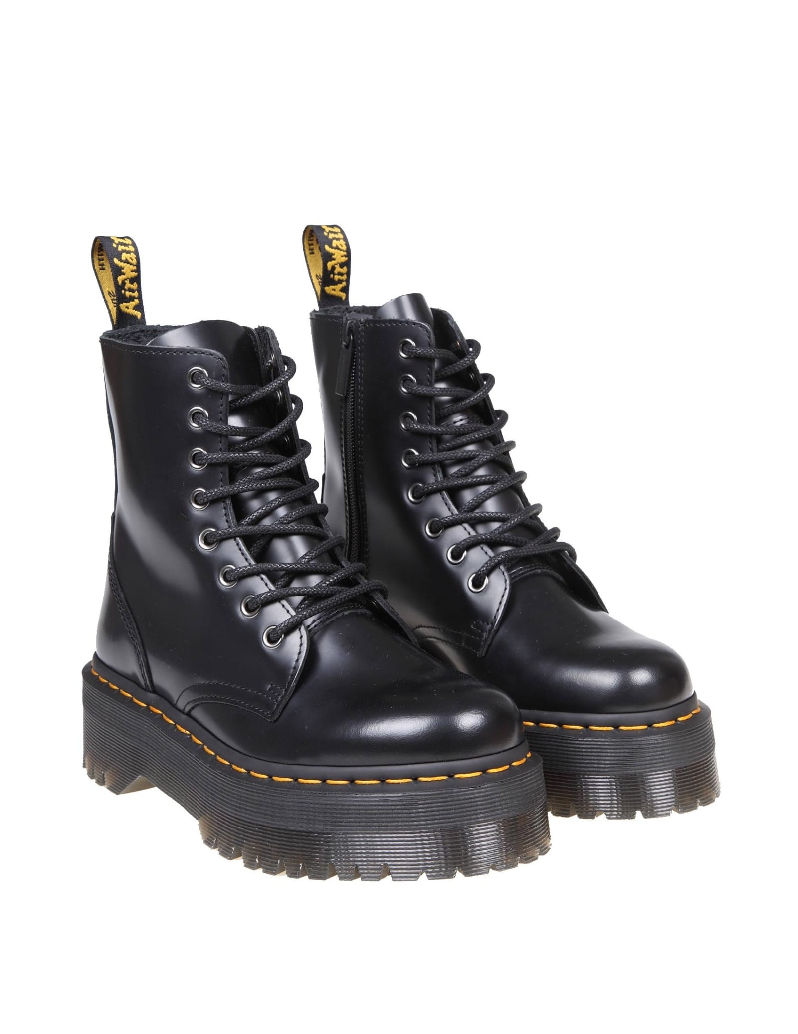 Shop Dr. Martens' Audrick Chelsea Platform Boots In Leather In Black