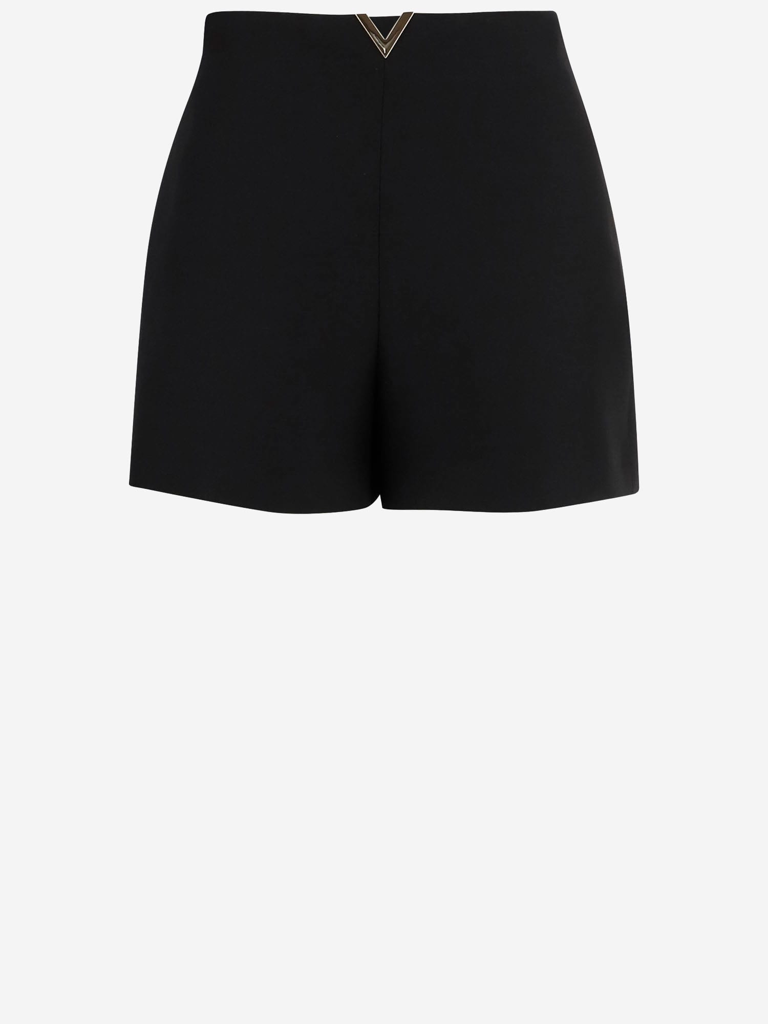 Shop Valentino Crepe Couture Shorts In Black