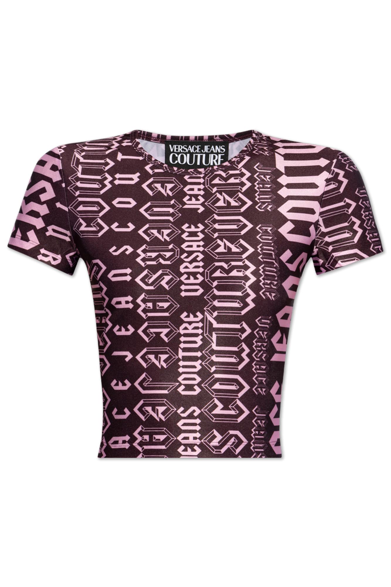 Shop Versace Jeans Couture T-shirt In Purple