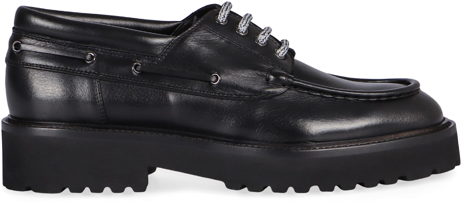 Doucal's Leather Lace-up Loafers In Black