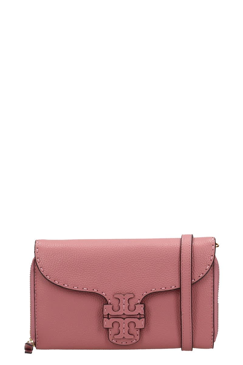 Tory Burch Kids' Mcgraw Wallet Clutch In Rose-pink Leather