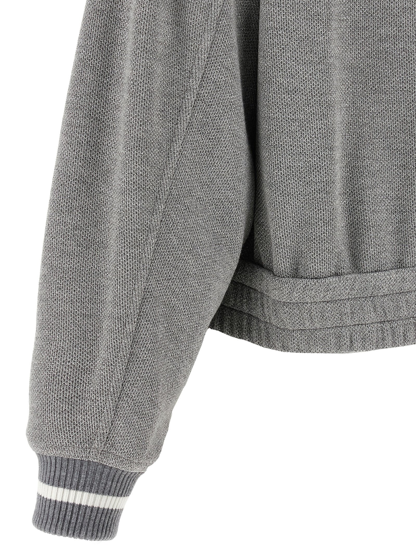 Brunello Cucinelli Logo Zipped Sweatshirt In Gray