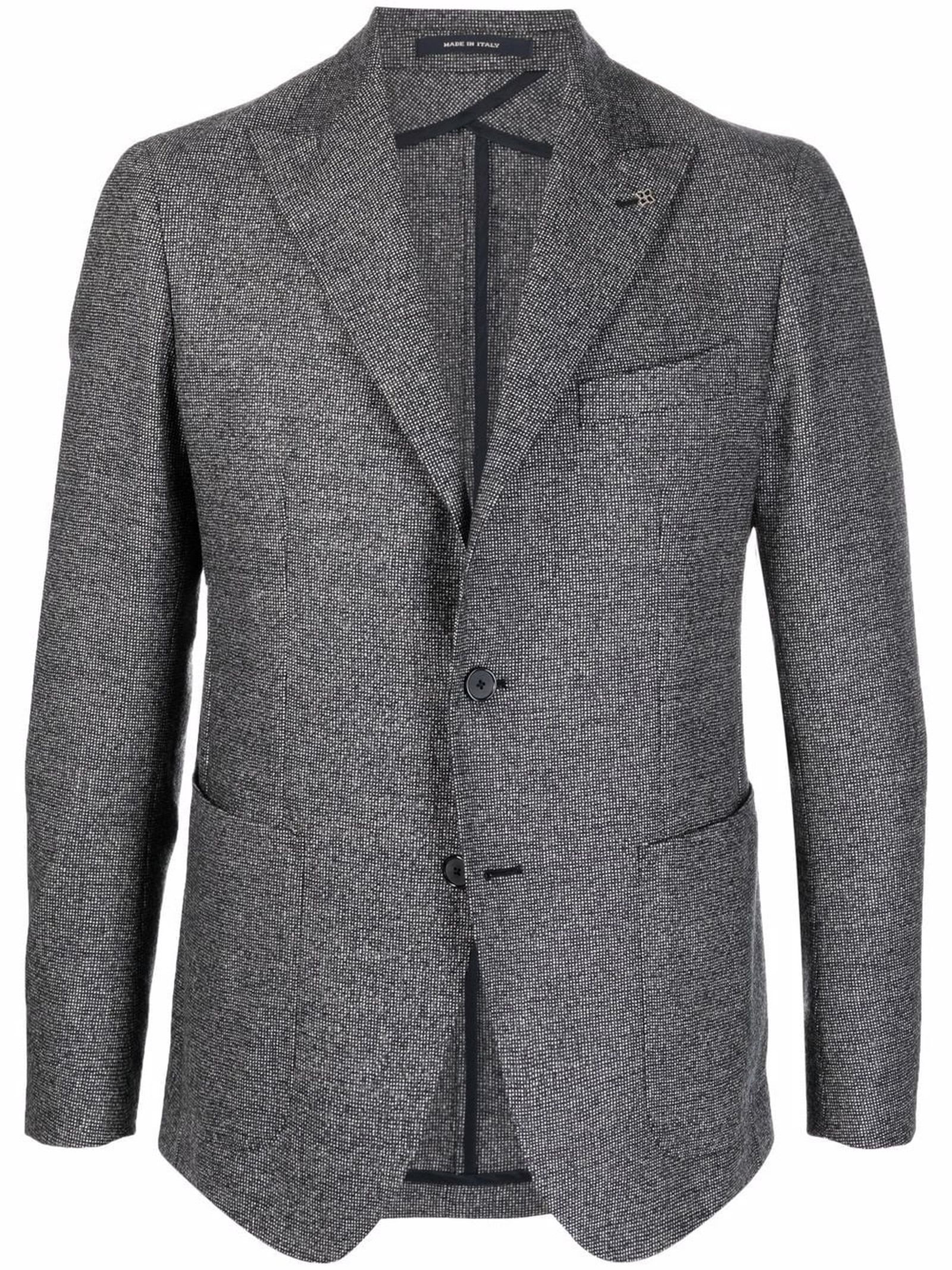 Tagliatore Grey Virgin Wool Tailored Blazer