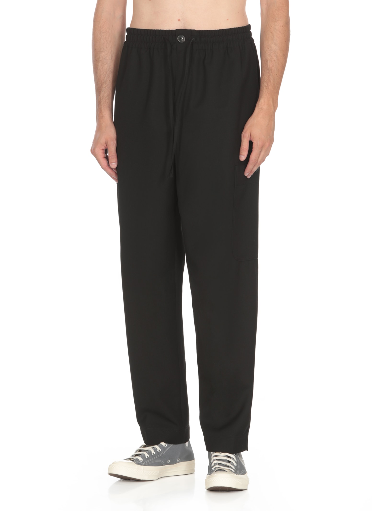 Shop Kenzo Cargo Joggins Trousers In Black