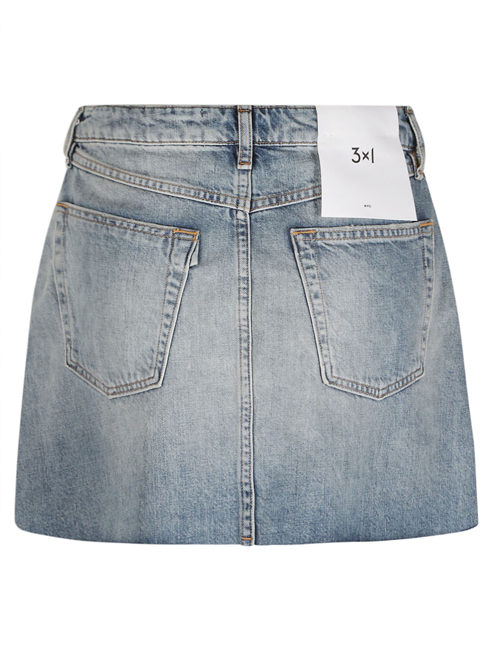 Shop 3x1 A Split Skirt In Sky Blue