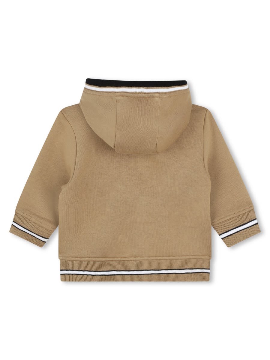 Hugo Boss Felpa Con Logo In Beige