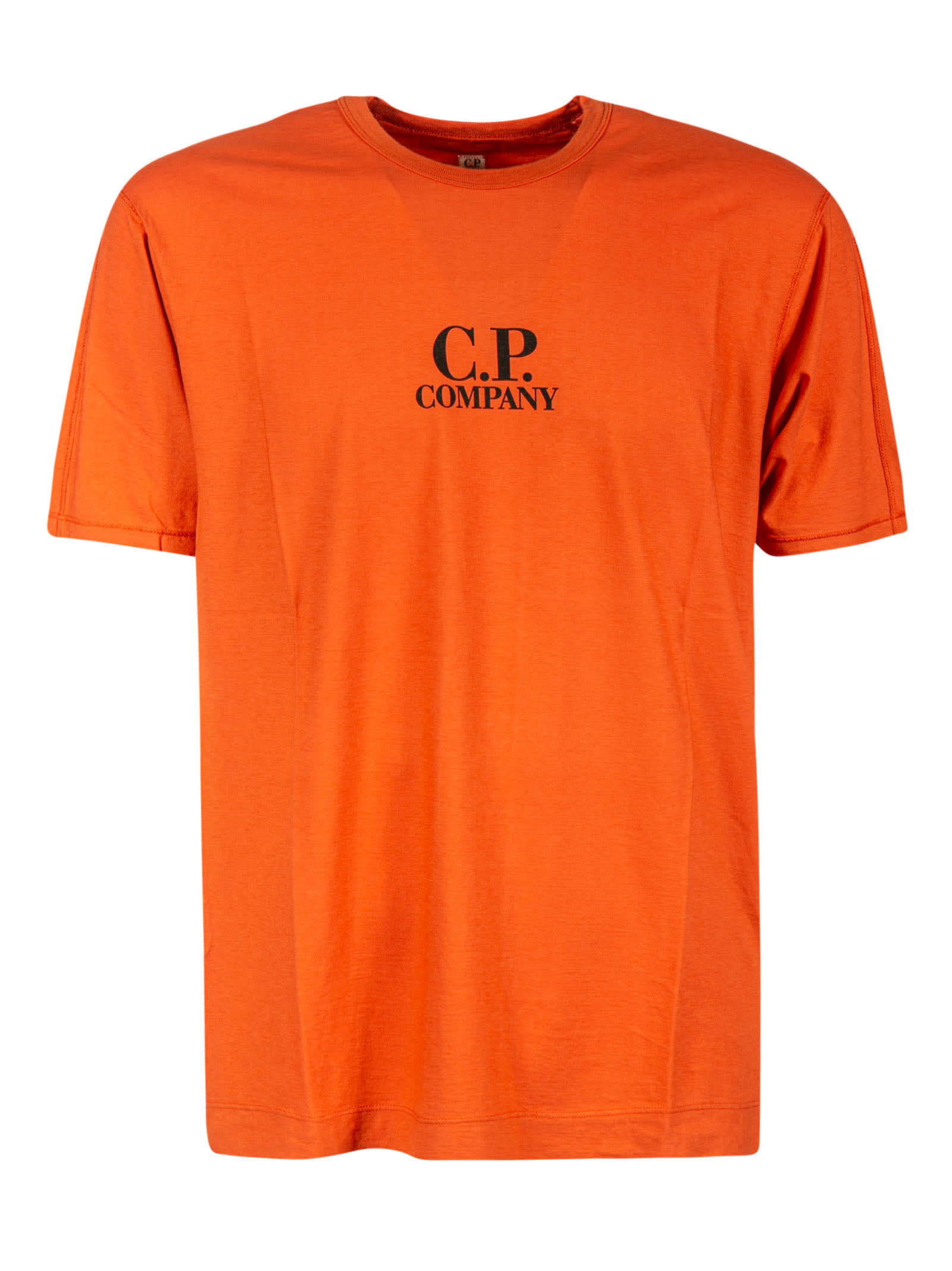 C.p. Company Logo Print T-shirt In Orange