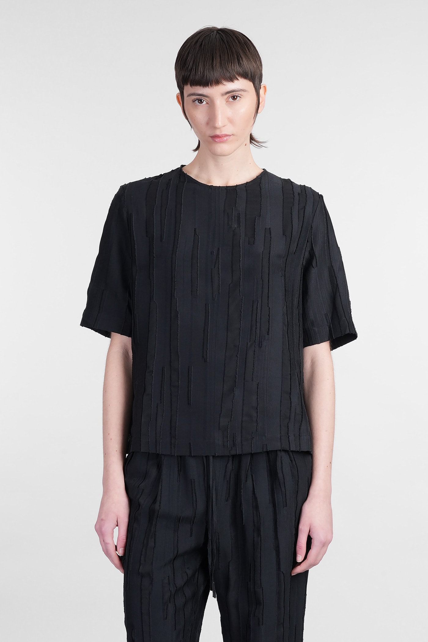 Shop Loulou Studio Toba Blouse In Black Silk