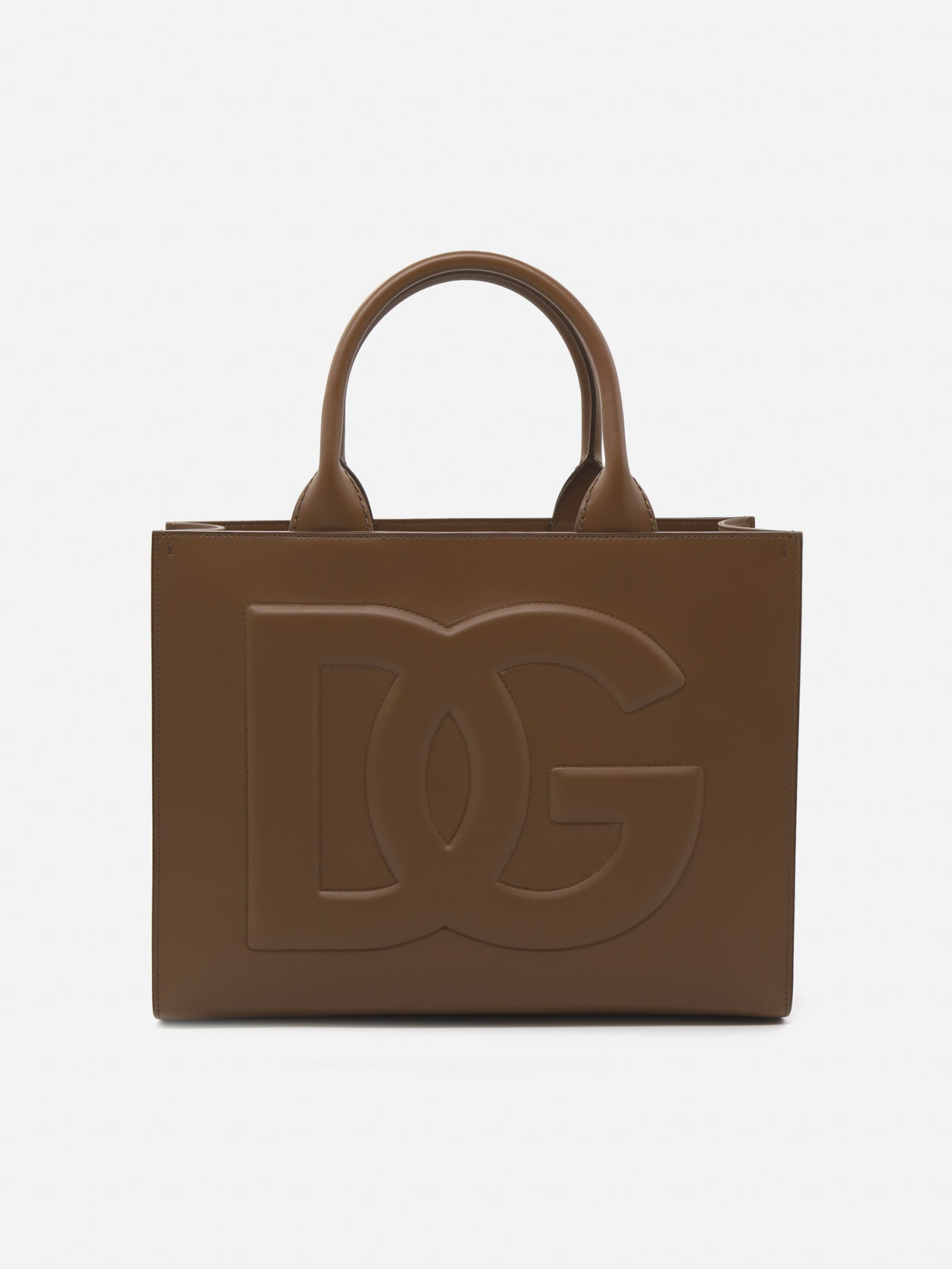 Dolce & Gabbana Beatrice Tote Bag In Leather With Embossed Monogram