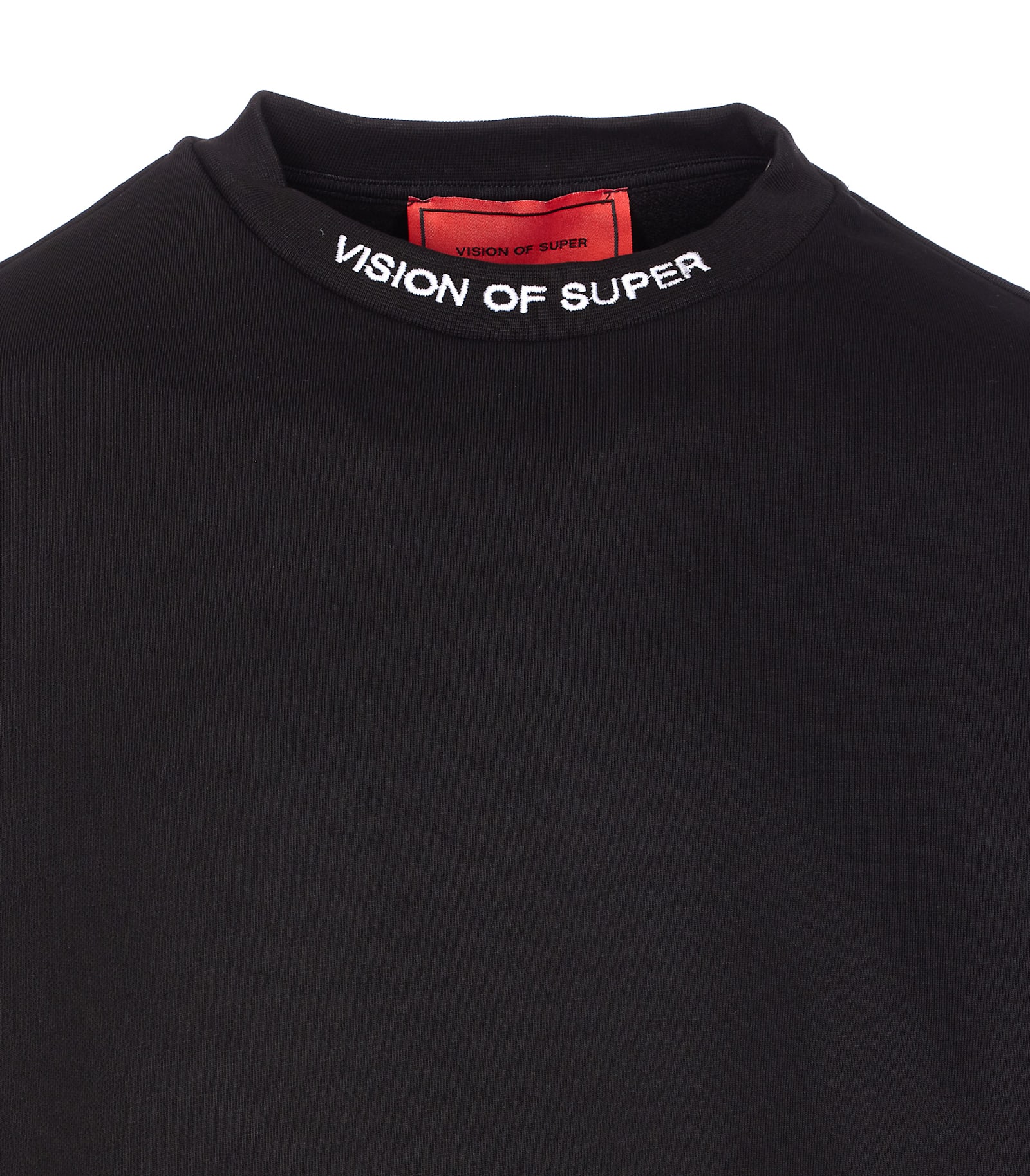 Vision Of Super Flame-embroidered Crewneck Sweatshirt In Black