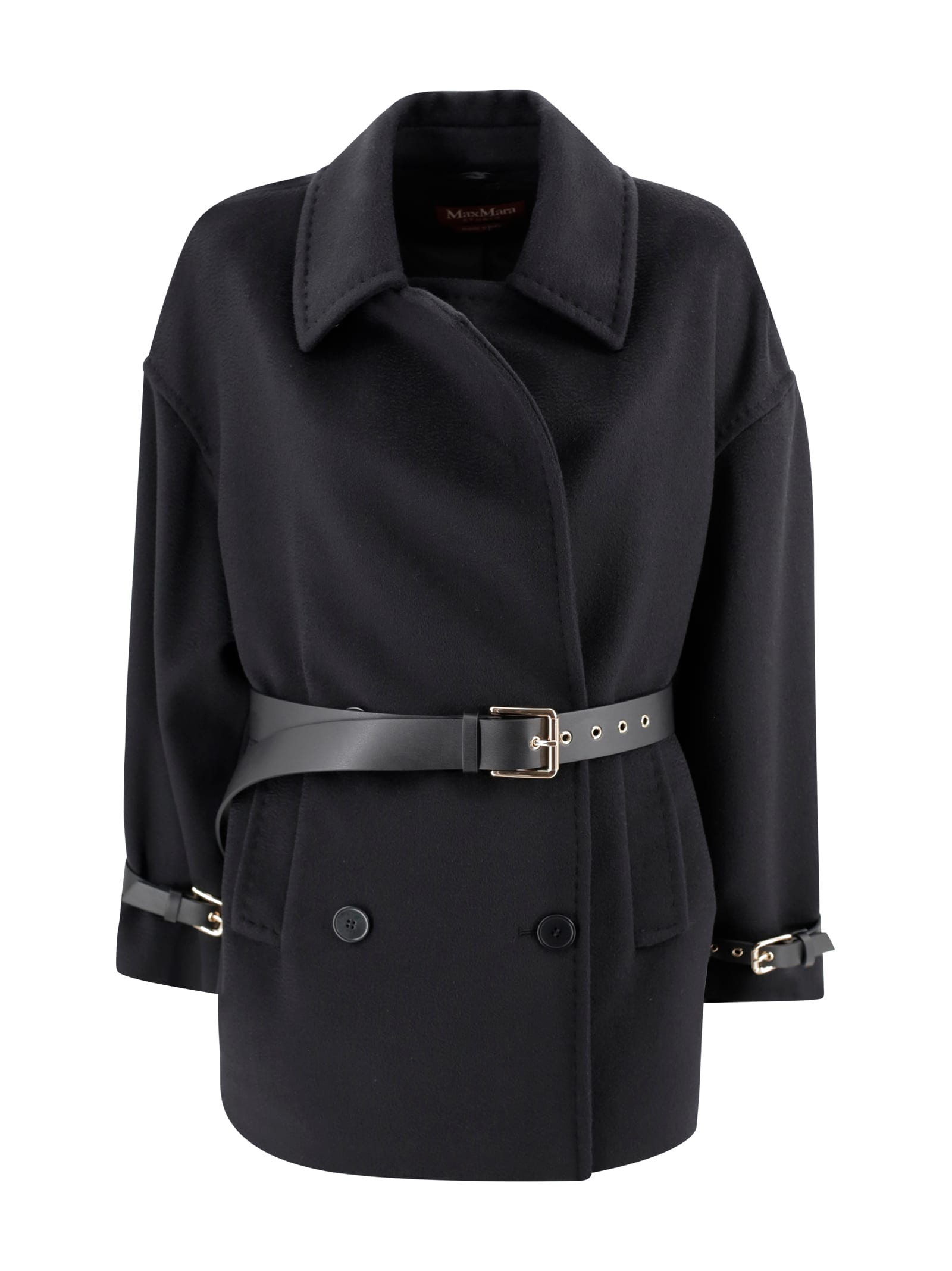 Short Wool Coat With Belt