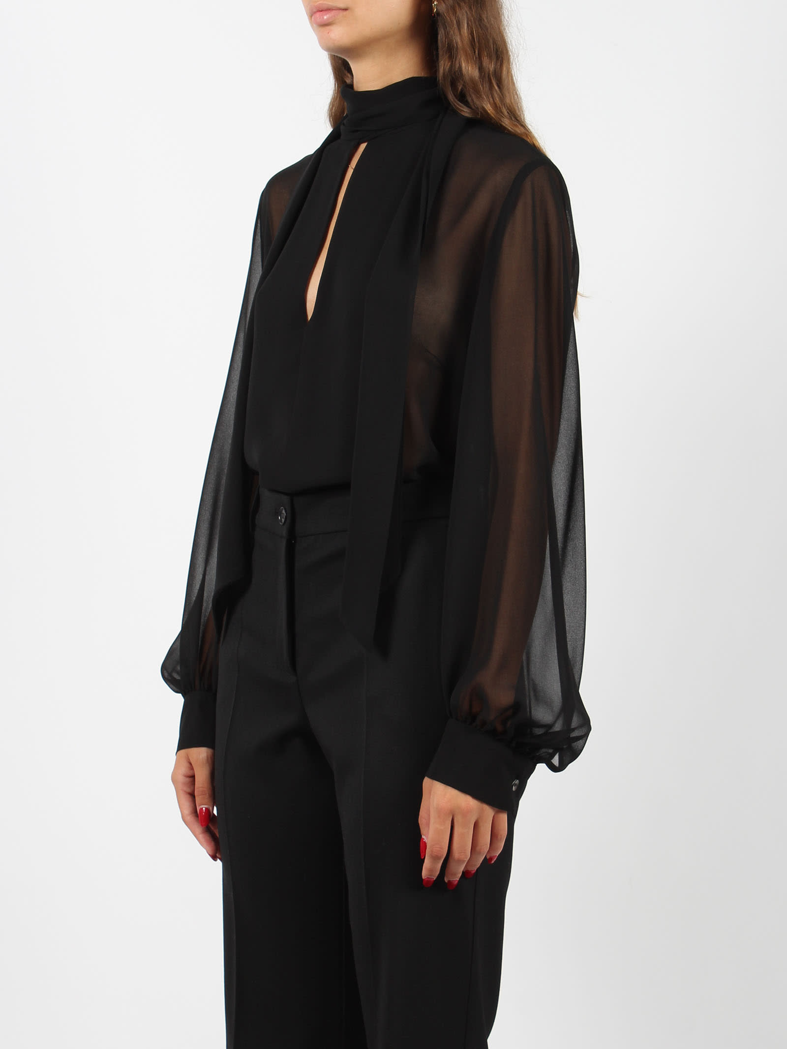 Shop P.a.r.o.s.h Polodori24 Blouse In Black